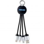 Logo Aydınlatmalı Metalik Çoklu Şarj Kablosu